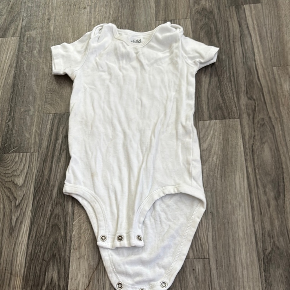 Child of Mine White Cotton Bodysuit with Snap Closures